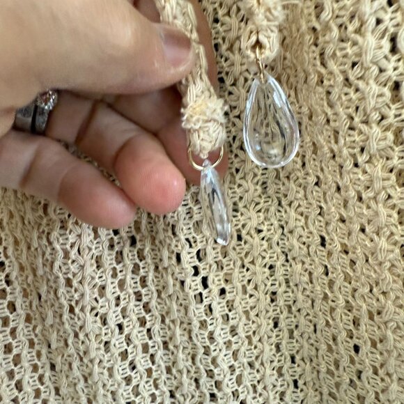 C&C California Crochet Knit Maxi Swim Cover-Up Skirt Womens Medium Beige Beach - Picture 4 of 8